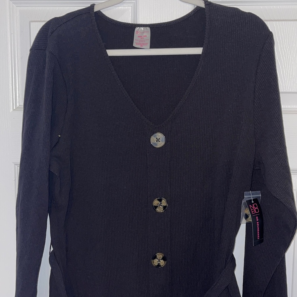 No Boundaries Ribbed Knit Black Dress, SZ 3XG/21